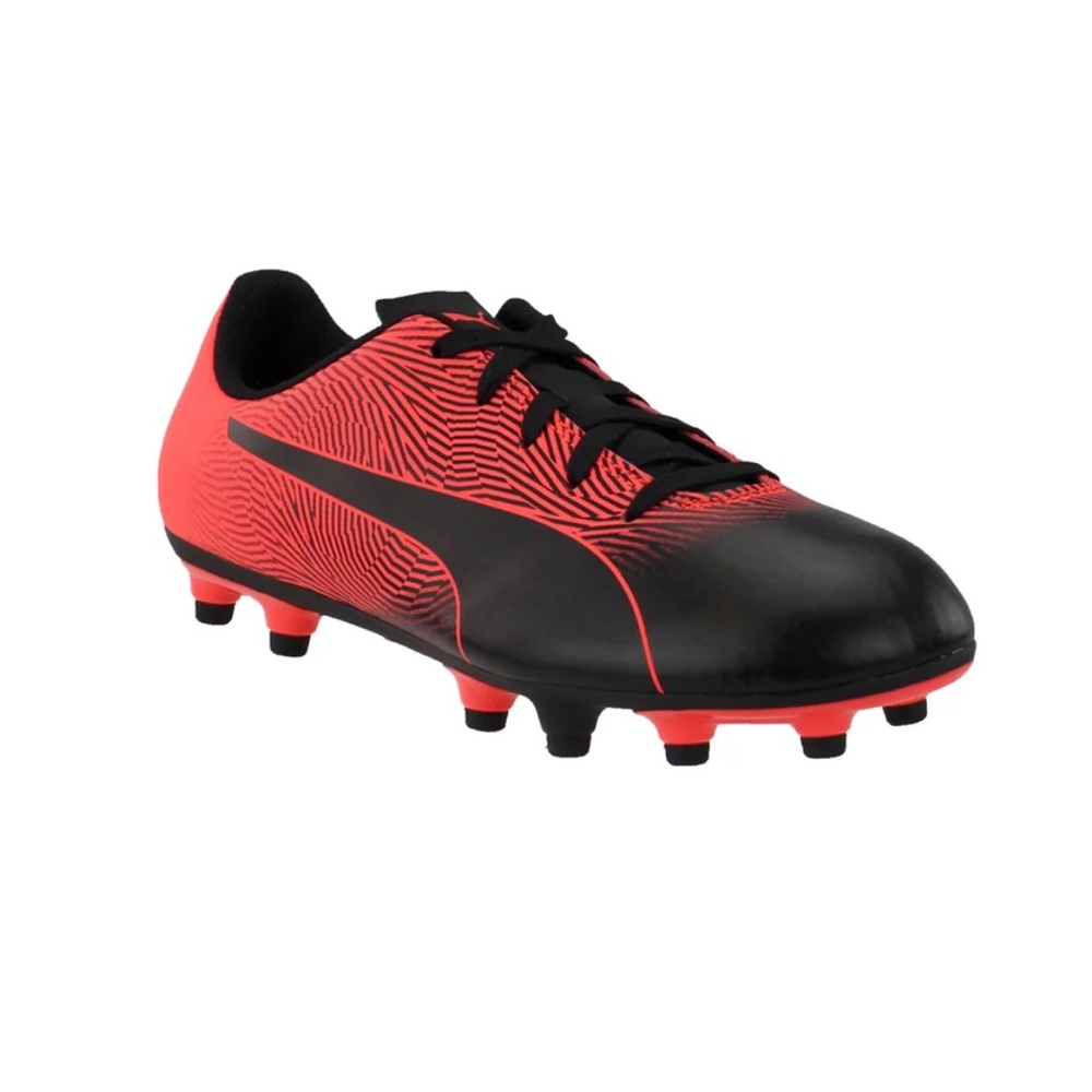 Puma Kid's Spirit II Firm Ground Soccer Cleats ⚽️ Black/Red Blast sz 3
